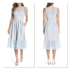 Eliza J Ruffle Lace Dress